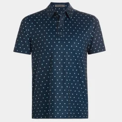 Geometric Floral Tech Jersey Polo Blå