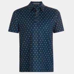 Geometric Floral Tech Jersey Polo Blå