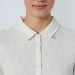 Graphic Jaquard Ls Poloshirt Vit