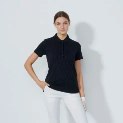 Graphic Jaquard Ss Poloshirt Svart