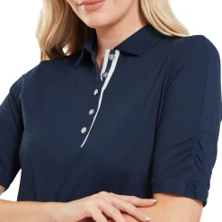 Half Sleeve Ruched Lisle Blå