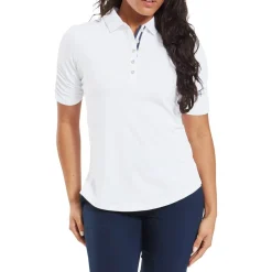 Half Sleeve Ruched Lisle Vit