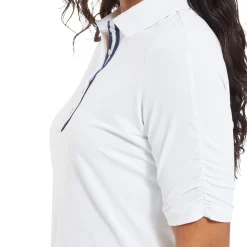 Half Sleeve Ruched Lisle Vit