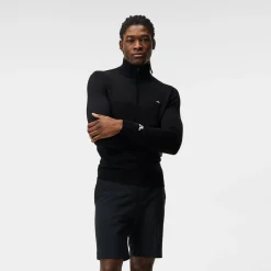Kian Zipped Golf Sweater Svart