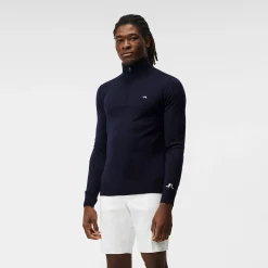 Kian Zipped Golf Sweater Blå