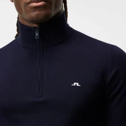 Kian Zipped Golf Sweater Blå