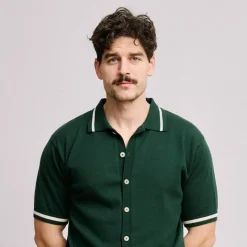 Knit Polo Grön