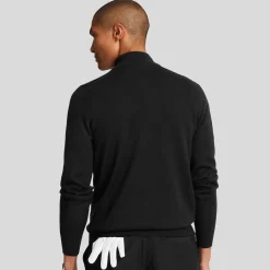 Merino Blend Quarter Zip Svart