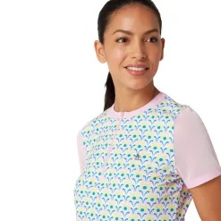 OP Ss Lattice Zip Mock