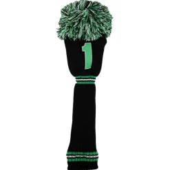 PomPom Headcover Driver Svart Grön
