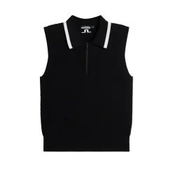 Ramona Knitted Polo Shirt Svart