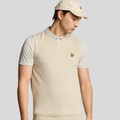 Slipover Merino Blend V-Neck Beige