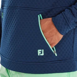 Textured Knit Hoodie Blå