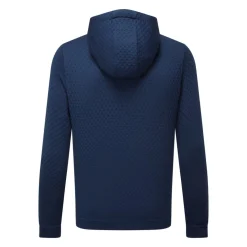 Textured Knit Hoodie Blå