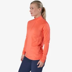W Mid Layer LS Zip Röd