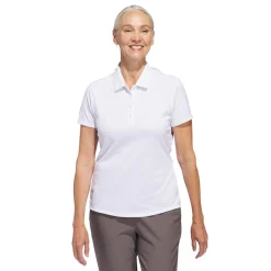 W Solid Performance Short Sleeve Polo Shirt Vit