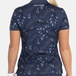 W Tech Hidden Button Pique AOP Blå