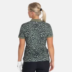 W Tech Hidden Button Pique AOP Svart