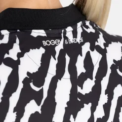 W Tech Hidden Button Pique AOP Svart Vit