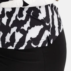 W Tech Hidden Button Pique AOP Svart Vit