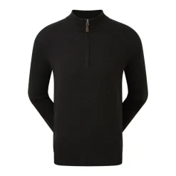 Wool Blend 1/2 Zip Svart